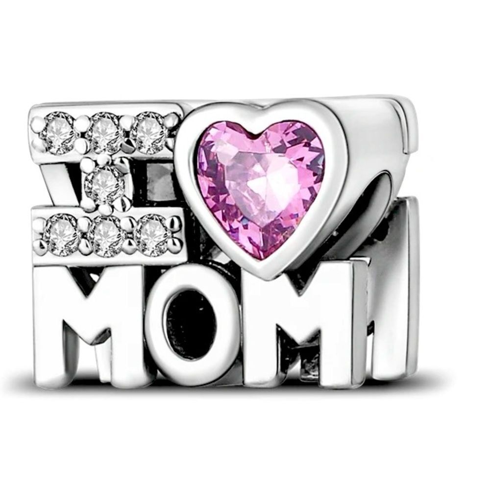 NWOT I Love Mom Silver Pandora fit Charm
